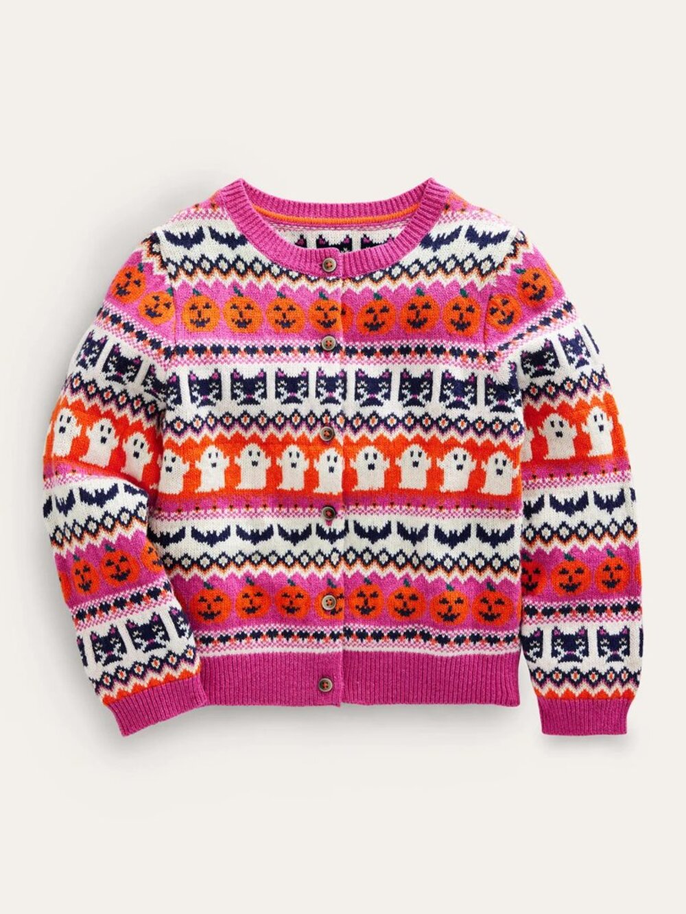 HTF NWOT Mini Boden Halloween Fair Isle Cardigan